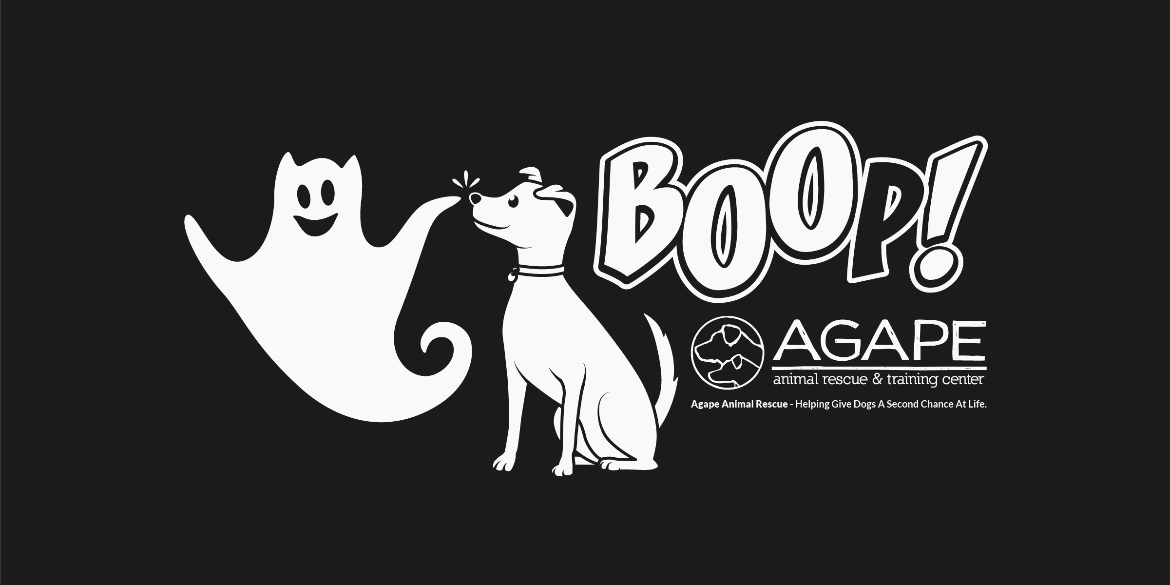 Agape 2021 BOOp! - Black Doggie Tank (White Imprint) - Image 2