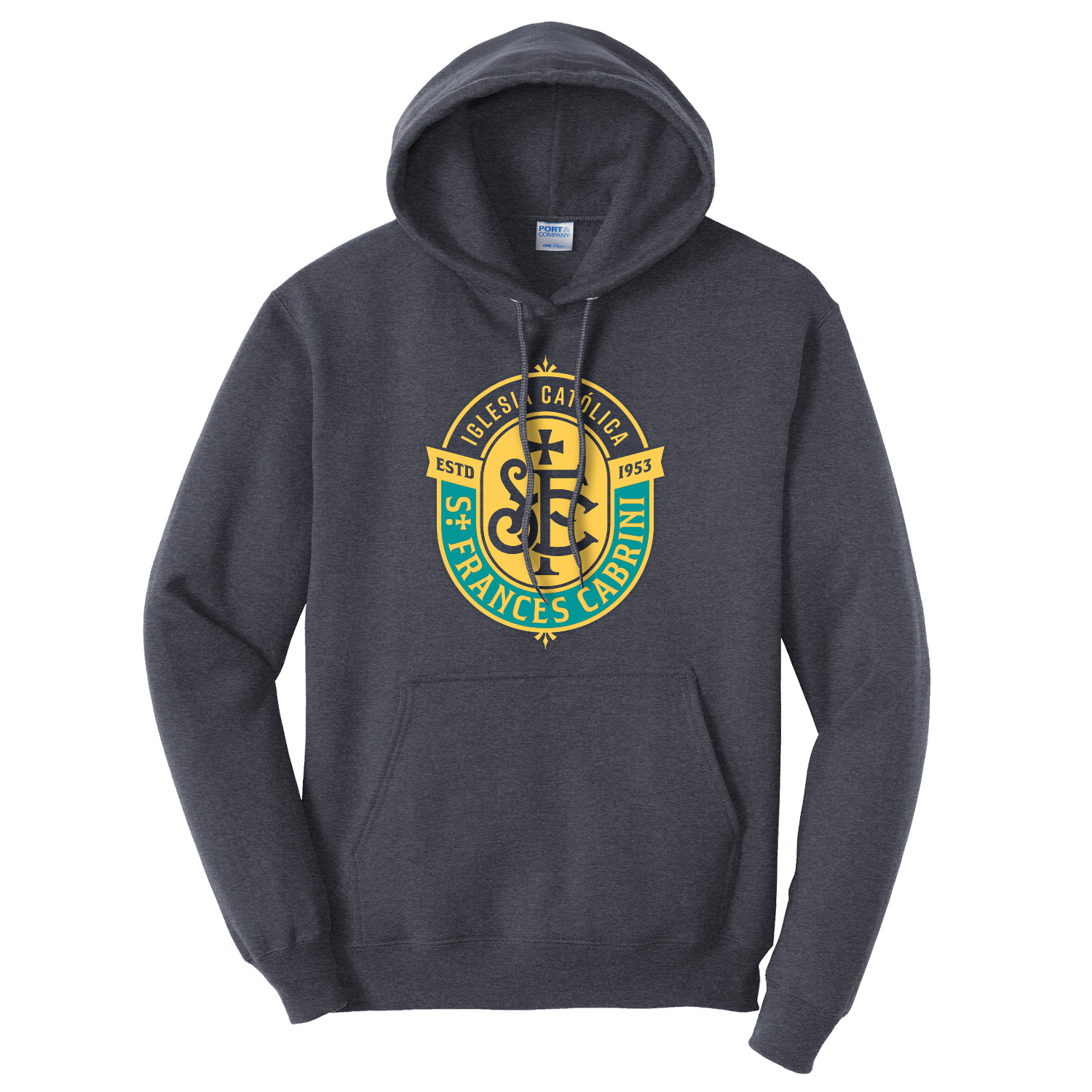 St. Frances Cabrini 2024 Heather Navy Hooded Sweatshirt - Spanish