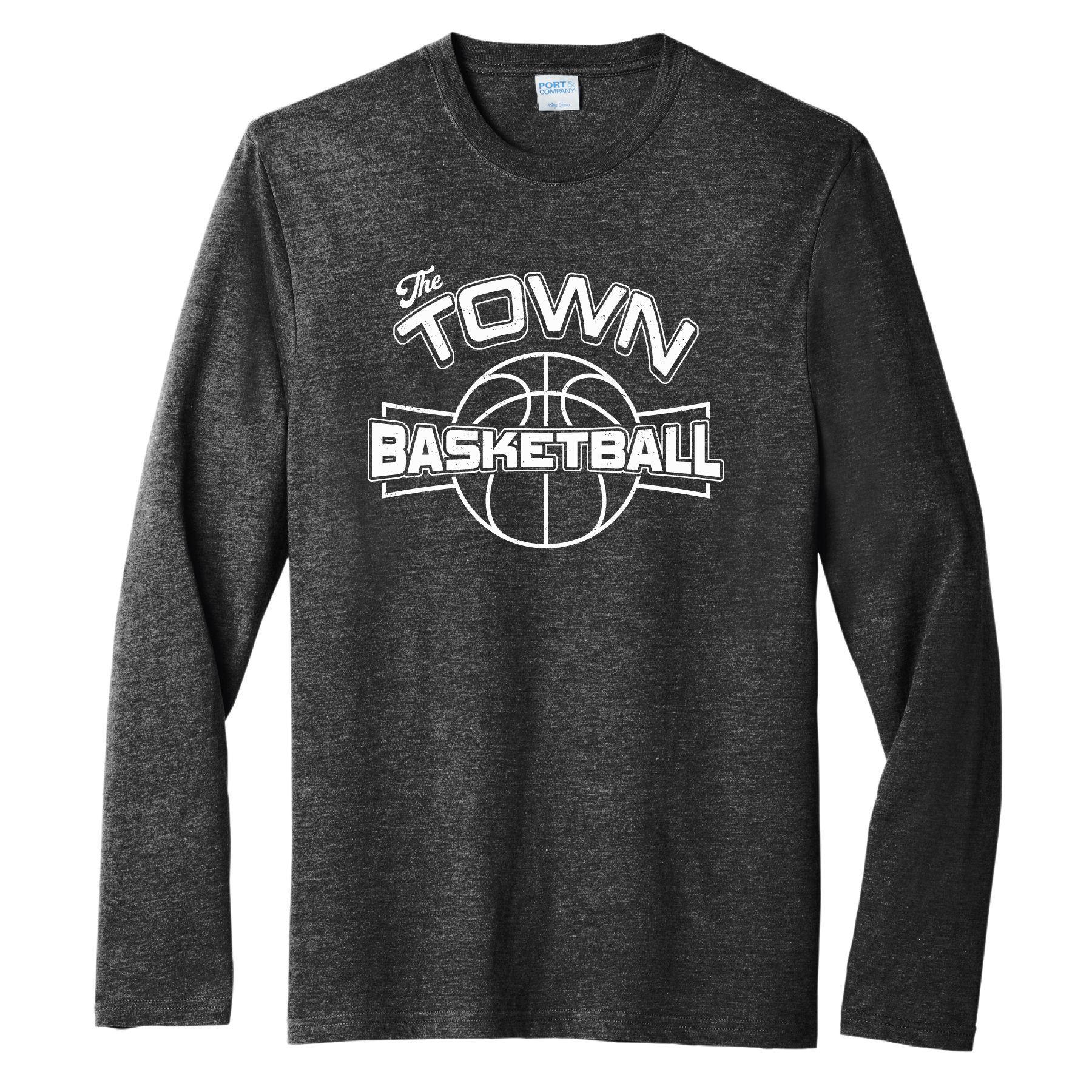 The Town Basketball - 2025 Dark Heather Gray Long Sleeve T-Shirt